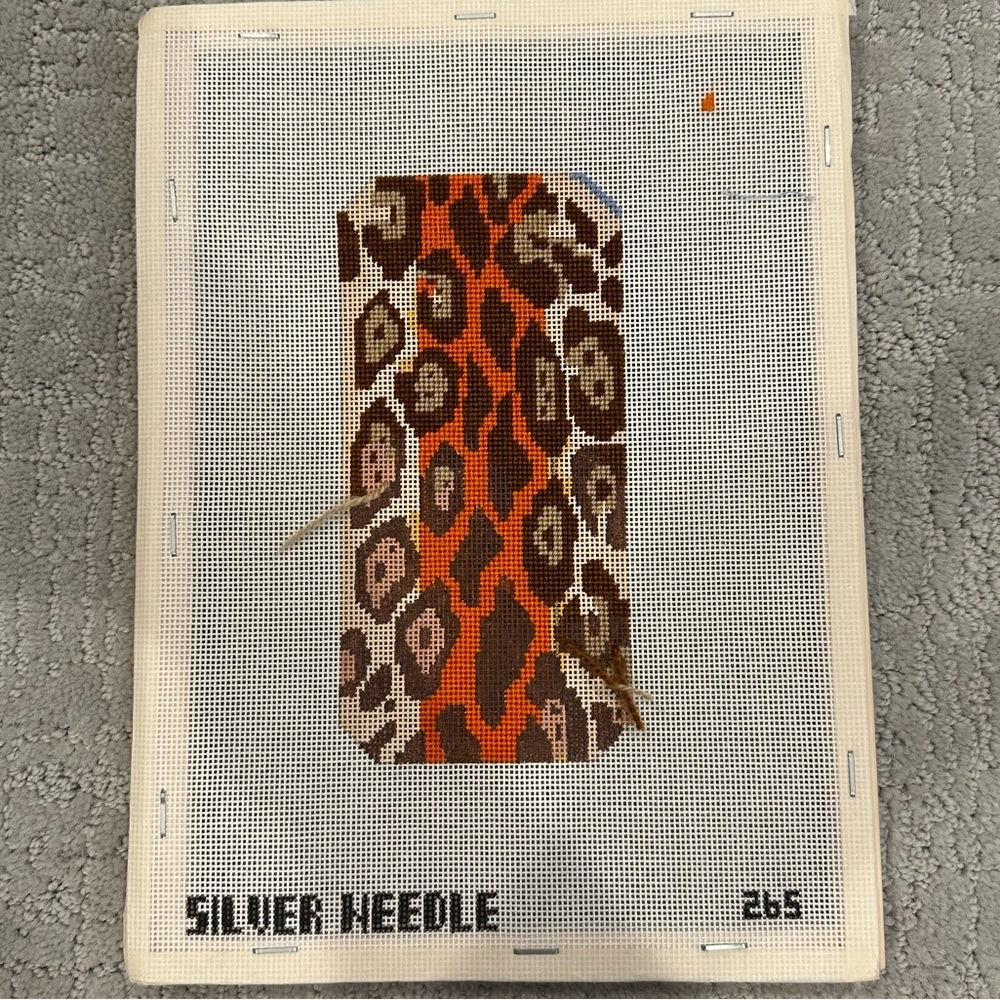 Leopard Eye Glass Case Needlepoint Canvas